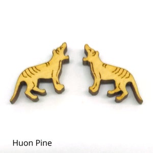 Tasmanian Tiger Cabochons Tassie 4 Natural Wood Choices Laser Cut For Earrings etc  Number Choice  Made in AUSTRALIA
