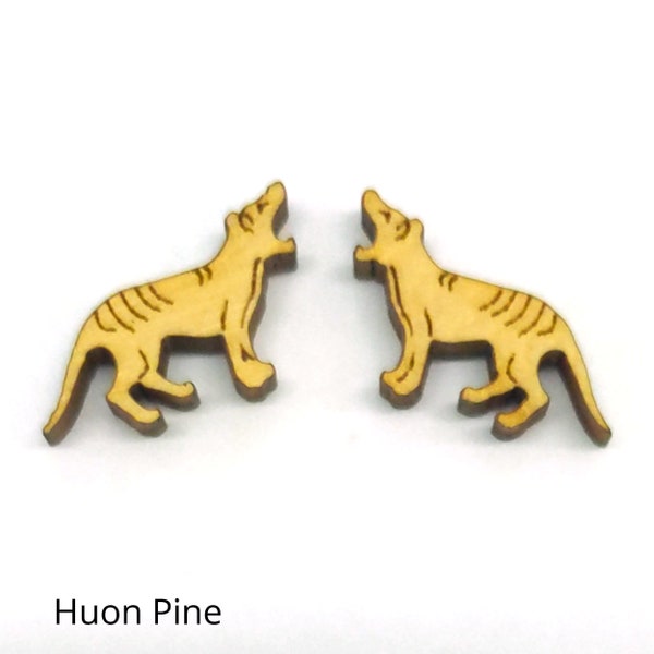 Tasmanian Tiger Cabochons Tassie 4 Natural Wood Choices Laser Cut For Earrings etc  Number Choice  Made in AUSTRALIA