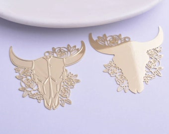 37mm Boho Horns - Filigree Earring Charms