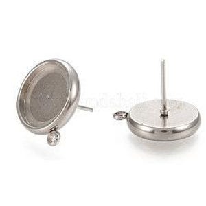 Pendientes de botón con engaste y argolla de 12 mm: Diseño moderno, múltiples acabados - Venta al por mayor