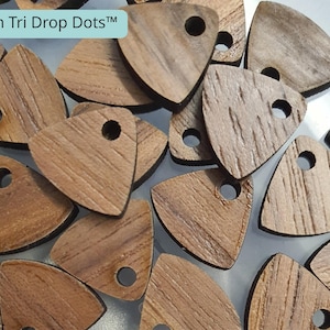 Pendientes de nogal con forma de gota triple, madera natural, ligeros, cortados con láser