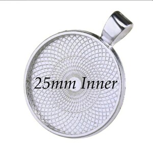 25mm Antique Silver Pendants