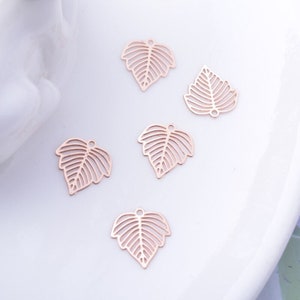 11mm Little Leaf Filigree Earring Pendants