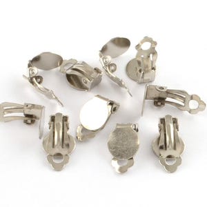 Clip On Earrings, Antique Bronze Steel Smooth Pads (10mm, Nickel Free) - Wholesale