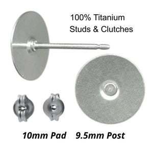 Titanium Earring Studs: 5mm Flat Pads with Secure Groove, USA Made - Wholesale