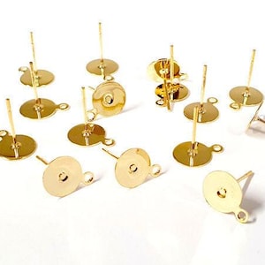 Gold Tone Earring Clutch Flat Pad (Hypoallergenic Stainless Steel) - Wholesale