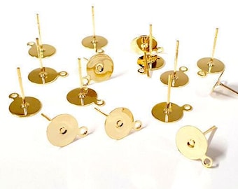 Gold Tone Earring Clutch Flat Pad (Hypoallergenic Stainless Steel) - Wholesale