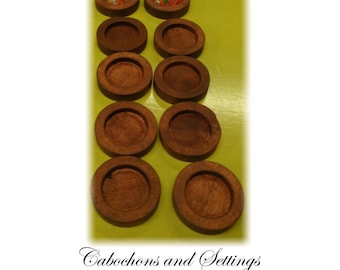 Cabochon Bezel Pendant: Wooden Tray for DIY Jewelry (12mm) - Wholesale