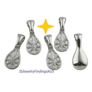 3 piezas de enganche de acero inoxidable para pegar, ovalado, con agujero grande, hipoalergénico, resistente al deslustre - suministros para la fabricación de joyas en Australia - Venta al por mayor