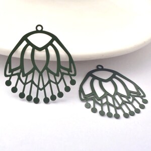 40mm Large Fuchsia Filigree Earring Charms