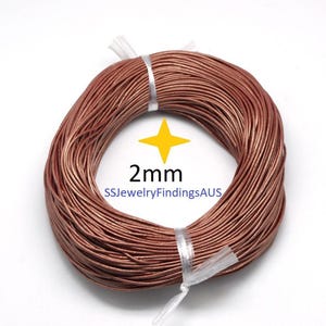 2 Meters 2mm Saddle Brown Leather Colored Cord - jewellery making supplies Australia - Wholesale