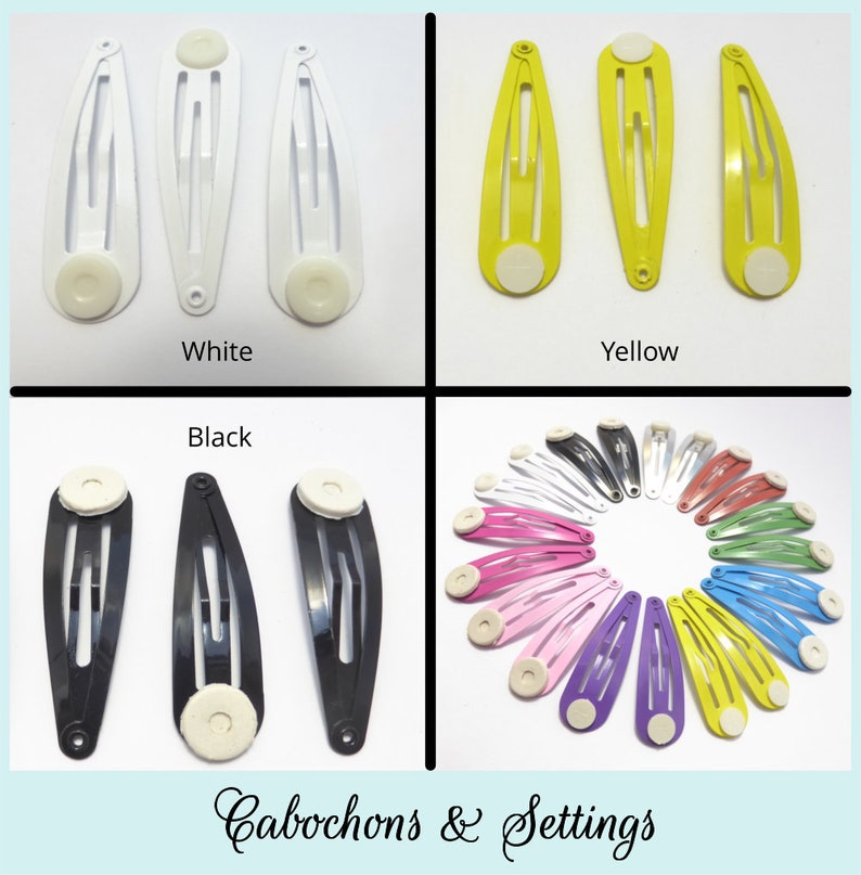 Hair Clips / Hair Snaps / Snap Clips with Glue Pad Lots of Etsy