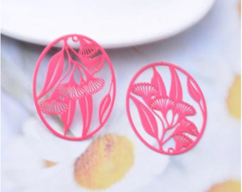 40mm Gum Flowers Filigree Earring Pendants