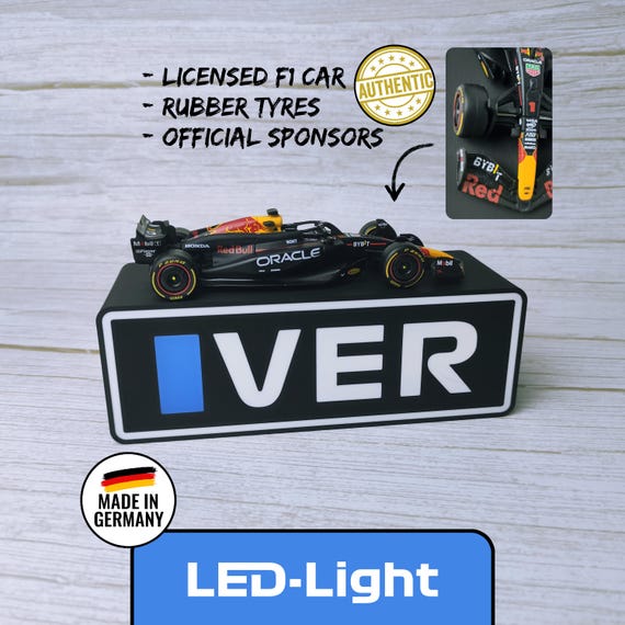 Max Verstappen (Red Bull Racing) inspired Nametag LED-Light | Gift for F1 / Formula 1 Fans