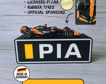 Etiqueta de identificação com luz LED inspirada em Oscar Piastri (McLaren Racing) | Presente para fãs de F1 / Fórmula 1
