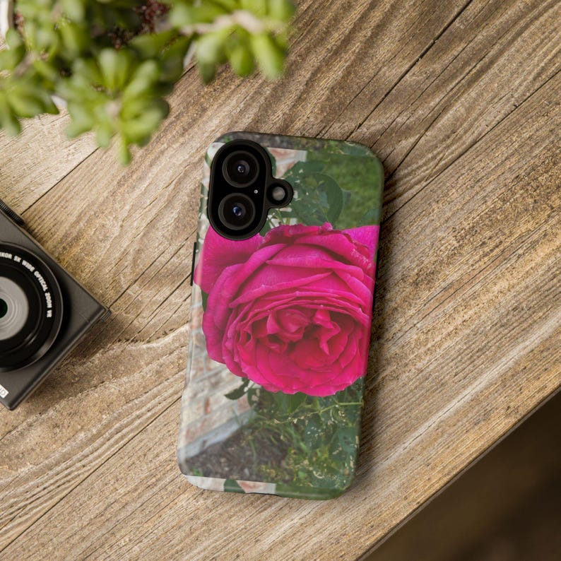 Pink Rose Phone Case | Tough Case, Floral Botanical Design - Etsy