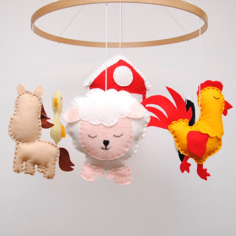 Farm animal baby mobile Etsy