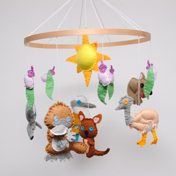 Australiana Baby mobile kangarooplatypus Etsy