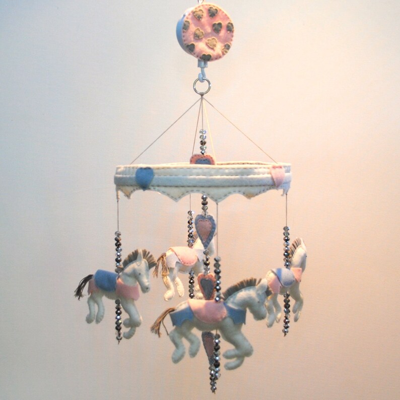 Carousel Horse Baby mobile crib mobile felt horses Etsy