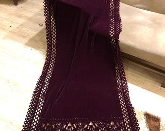 Sciarpa di lusso in velluto tagliato al laser / Sciarpa da sposa