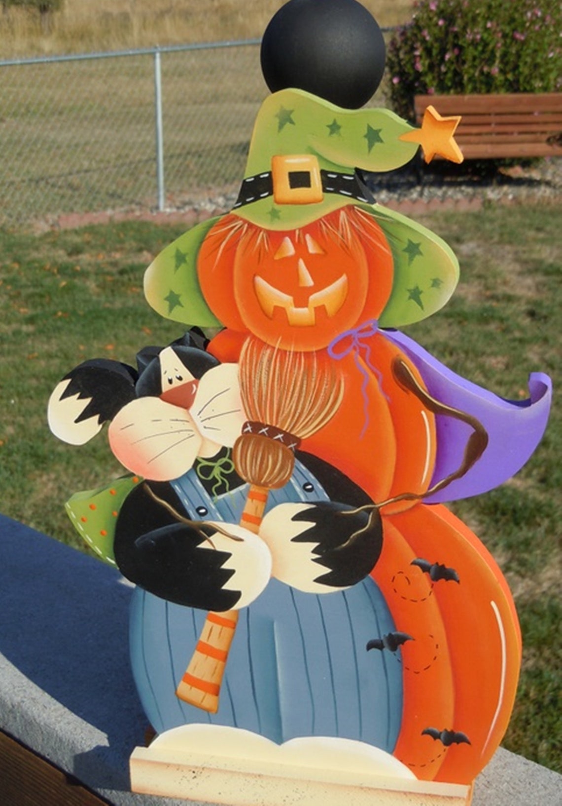 Pumpkin and Black Cat Paper Towel Holder Etsy