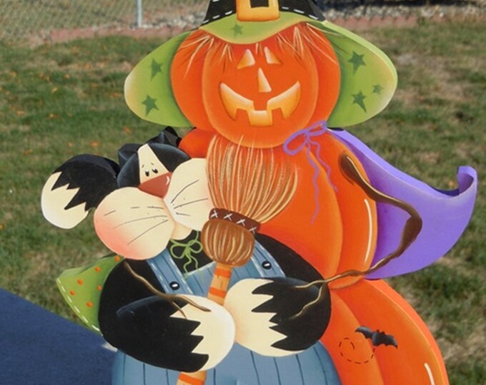 Pumpkin and Black Cat Paper Towel Holder Etsy