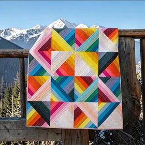 Jelly Rainbow Quilt Pattern PDF, Jelly Roll Strip Quilts Tutorial, Colorful Patchwork
