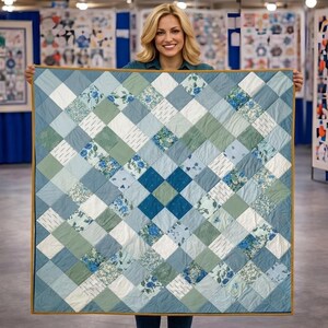 Patrón de colcha Charming One en PDF, tutorial de patchwork para principiantes.