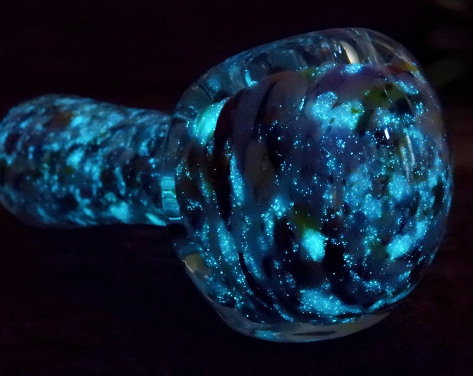 Galaxy Glass Pipe, Glow Pipes, Glow in the Dark Glass Pipe, Bowl for