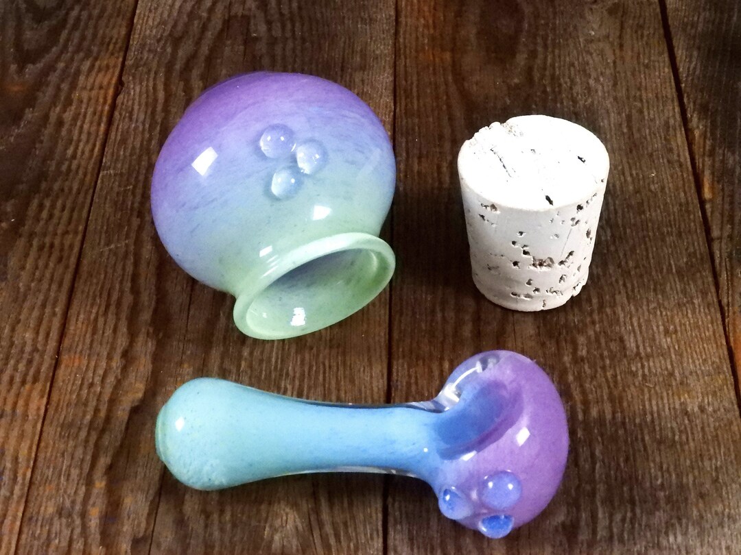 Glass Pipes, Glass Stashjar, Pipe & Jar Set, Pretty Glass Jars, Girly