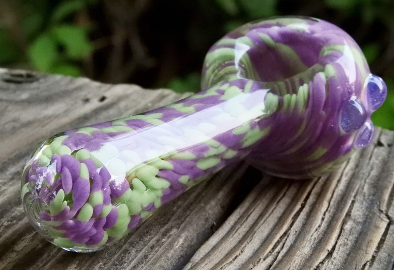 Purple Kush Colored Glass Smoking Spoon Pipe with Purple Slyme Etsy
