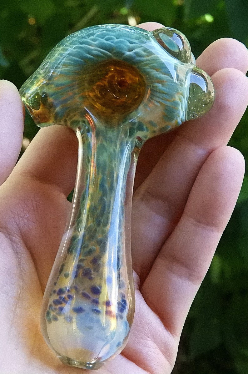 Thick Color Changing Glass Smoking Pipe Blue Green Purple Etsy