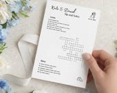 Custom Wedding Crossword Puzzle | Sip & Solve Wedding Table Games | Canva Editable Bridal Shower | Printable Reception | DIY Word Search