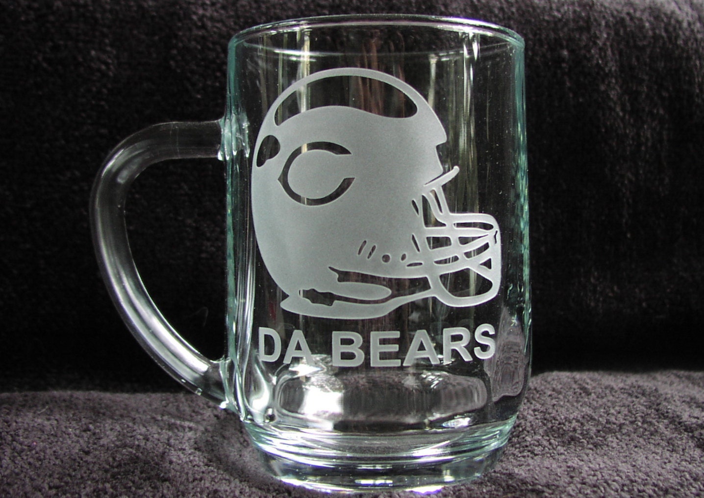 Sports Beer Mug Chicago Bears Mug Etched Beer Mug Chicago Etsy