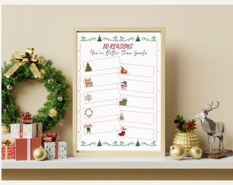 Du bist besser als Santa | Lustiges druckbares Weihnachtsgeschenk | Fill-In-The-Blank | Weihnachtsgeschenk | Geschenk für Freund | Digitaler Download