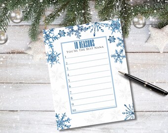Du bist die Beste Nana Printable | Nana Geschenk | Urlaub Geschenk | Sentimentaler Urlaub | Fill-In-The-Blank | Sofortiger digitaler Download