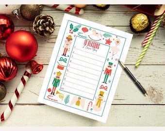 10 Gründe I Love You Printable | Weihnachten Printable | Fill-In-The-Blank | Nussknacker | Urlaub | Sofortiger digitaler Download