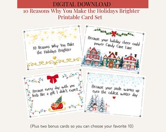machen Sie die Feiertage Heller | Weihnachten Geschenk | Freund Geschenk | Freundin Geschenk | Feiertags-Karten-Set| Sofortiger digitaler Download