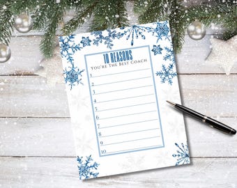 Beste Trainer Winter Printable | Urlaub Coach Geschenk | Fill-In-The-Blank | Wertschätzung durch den Bus | Digitaler Download