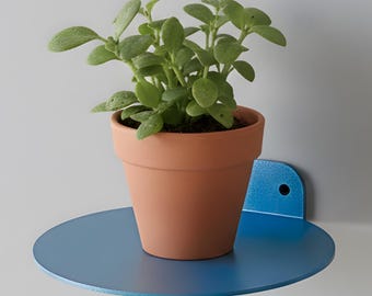 Metal Floating Wall Shelf, Round Shape Wall Decor, Plant Holder, Circular Plant Stand