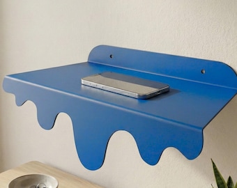 Melting Metal Shelf, Dripping Shelf, Unique Surreal Wall Decor, Modern Floating Nightstand, Aesthetic Home Gift