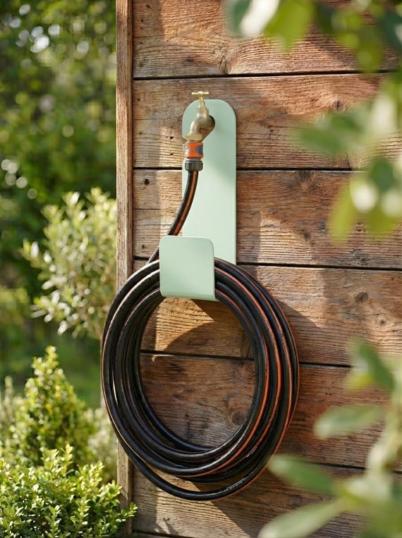 Modern Metal Garden Hose Holder, Outdoor Hose Organizer Stand