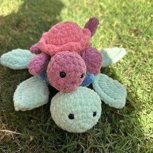 Set di tartarughe marine all'uncinetto - Set di tartarughe amigurumi fatte a mano - Regalo per gli amanti dell'oceano