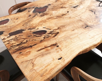 Live Edge Ash Wood Executive Desk, Rustic Conference Table
