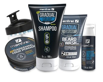 Menfirst Gradual Gray - Good bye Gray Hair- 3-in-1 Shampoo + Beard...