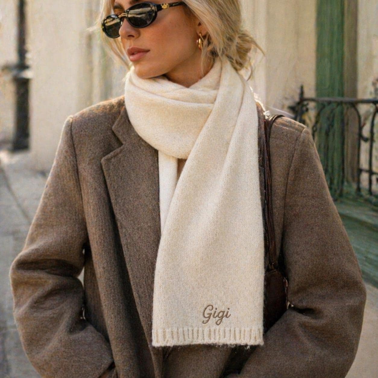 Personalized Embroidered Knit Scarf Personalized Embroidered Knit Scarf