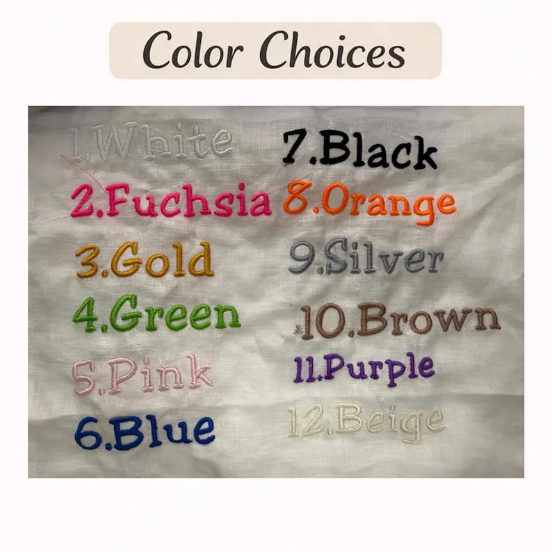Puede incluir: Imagen que muestra una lista de opciones de color. El texto "Opciones de color" est&aacute; en la parte superior. Debajo, se enumeran doce nombres de colores: Blanco, Fucsia, Oro, Verde, Rosa, Azul, Negro, Naranja, Plata, Marr&oacute;n, Morado y Beige.