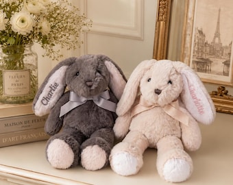 Personalized Bunny Plush Toy, Custom Name Stuffed Rabbit, Soft Keepsake Gift, Nursery Decor