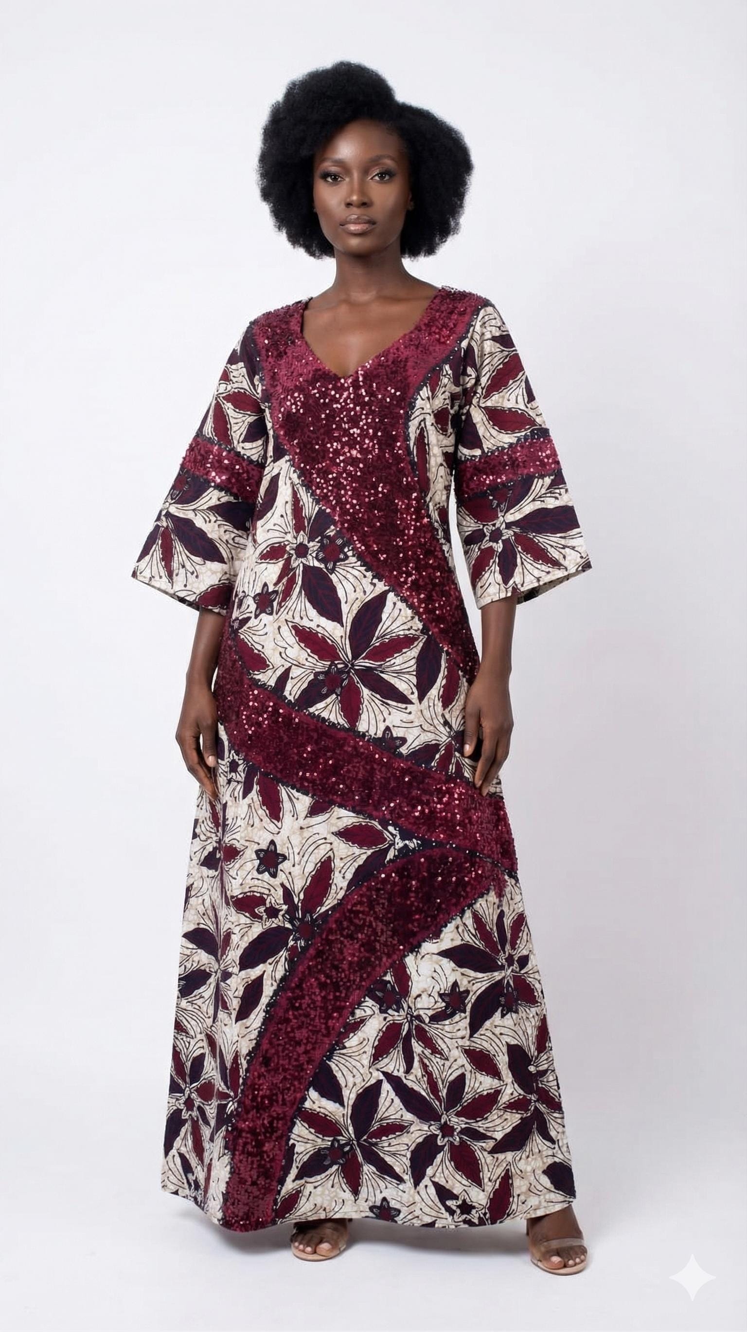 Burgundy Ankara Dress - Etsy