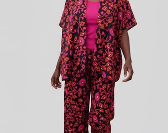 Fuchsia Blüte Ankara Co-ord Set